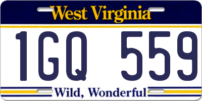 WV license plate 1GQ559