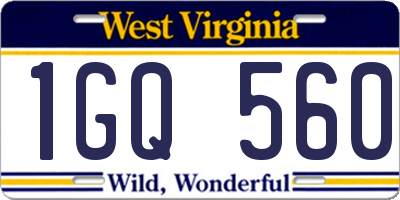 WV license plate 1GQ560