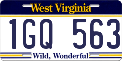 WV license plate 1GQ563