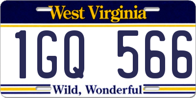 WV license plate 1GQ566