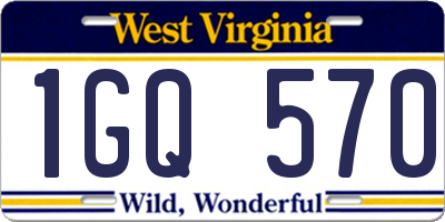 WV license plate 1GQ570