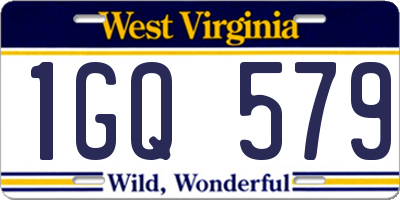 WV license plate 1GQ579