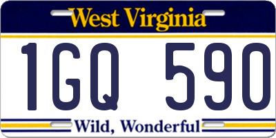 WV license plate 1GQ590