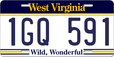WV license plate 1GQ591