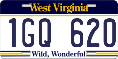 WV license plate 1GQ620