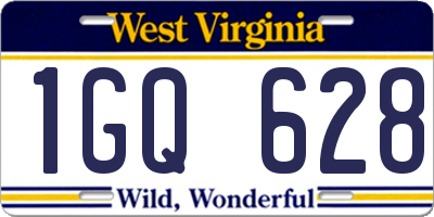 WV license plate 1GQ628