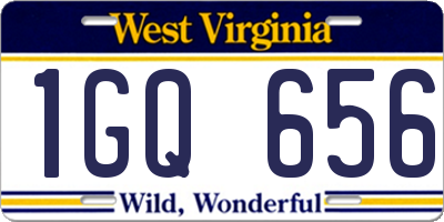 WV license plate 1GQ656