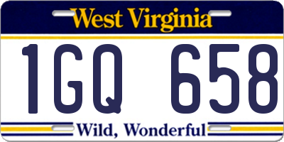 WV license plate 1GQ658