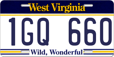 WV license plate 1GQ660
