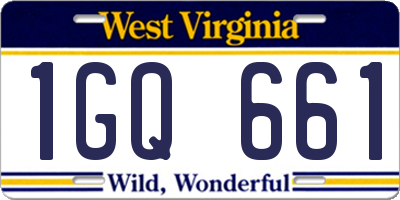 WV license plate 1GQ661