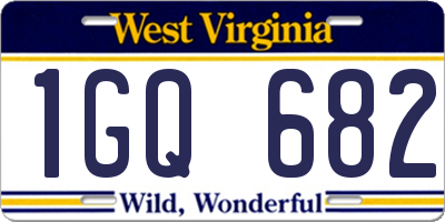WV license plate 1GQ682