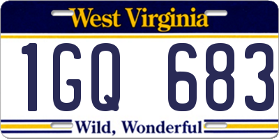 WV license plate 1GQ683