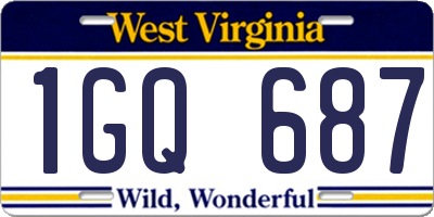 WV license plate 1GQ687