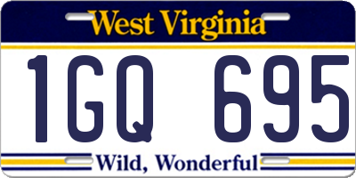 WV license plate 1GQ695