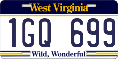 WV license plate 1GQ699