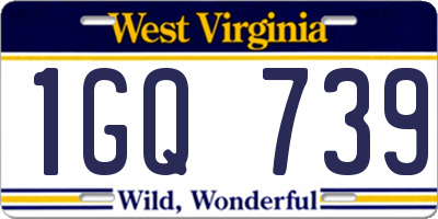 WV license plate 1GQ739