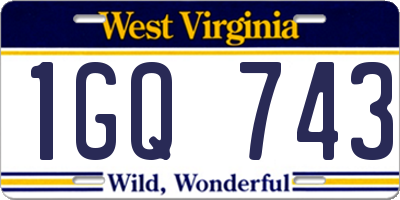 WV license plate 1GQ743
