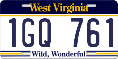 WV license plate 1GQ761