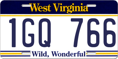 WV license plate 1GQ766