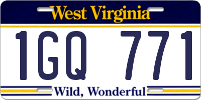 WV license plate 1GQ771