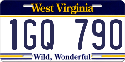 WV license plate 1GQ790