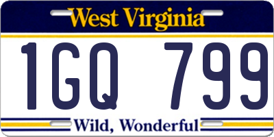 WV license plate 1GQ799