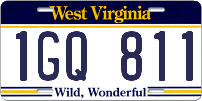 WV license plate 1GQ811