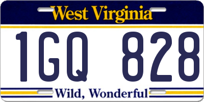 WV license plate 1GQ828