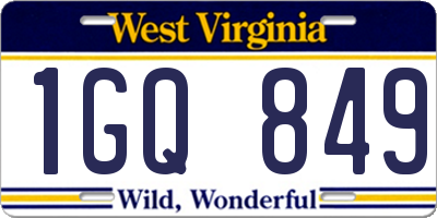 WV license plate 1GQ849