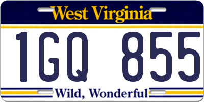 WV license plate 1GQ855