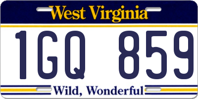 WV license plate 1GQ859