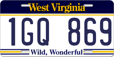 WV license plate 1GQ869