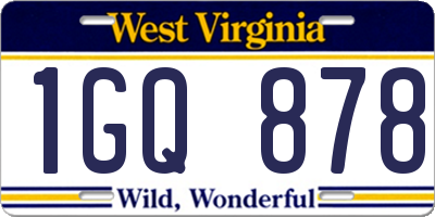 WV license plate 1GQ878