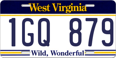 WV license plate 1GQ879