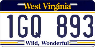 WV license plate 1GQ893