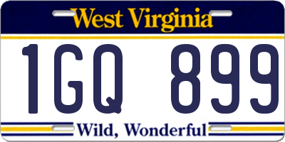 WV license plate 1GQ899