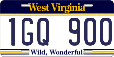 WV license plate 1GQ900