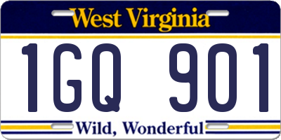 WV license plate 1GQ901