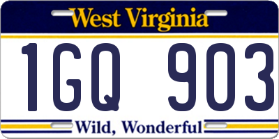 WV license plate 1GQ903