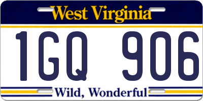 WV license plate 1GQ906