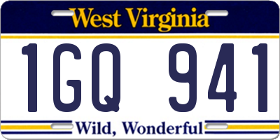 WV license plate 1GQ941