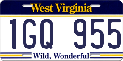 WV license plate 1GQ955