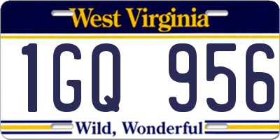 WV license plate 1GQ956
