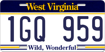 WV license plate 1GQ959