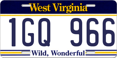 WV license plate 1GQ966