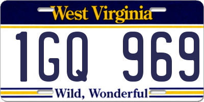 WV license plate 1GQ969