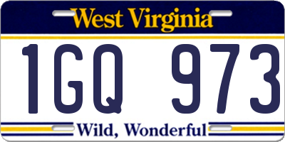 WV license plate 1GQ973