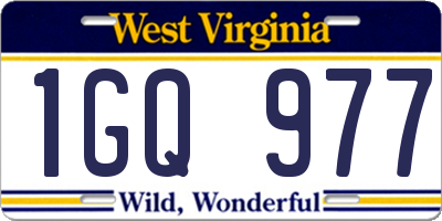 WV license plate 1GQ977