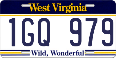 WV license plate 1GQ979