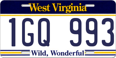 WV license plate 1GQ993